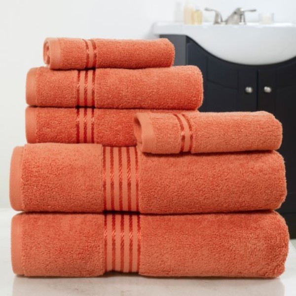 Hastings Home Hastings Home 100 Percent Cotton Hotel 6 Piece Towel Set - Brick 600438LWD